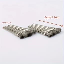 10Pcs Stainless Steel Wire Brushes with a 3.17mm Handle - Ideal for Rotating Tools, Ideal for Cleaning, Rust Removal and Sanding
