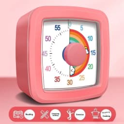 Visual Timer With Night Light School Minuteur 60-Minute Countdown Timer for Kids and Adults Pomodoro Stopwatch Clock