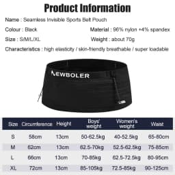 NEWBOLER Elastic Sports Waist Bag Pack Running Race Number Belt Triathlon Marathon Race Cycling Mountaineering Phone Waist Bag