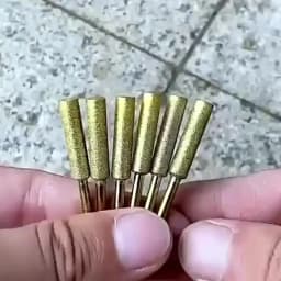 12PCS Diamond Chainsaw Sharpener Set, Titanium Coated Corundum Sharpener Head, Rotary Tool Burr Stone File for Chainsaw, Jade, G