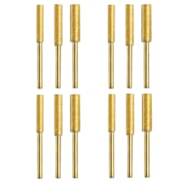 12PCS Diamond Chainsaw Sharpener Set, Titanium Coated Corundum Sharpener Head, Rotary Tool Burr Stone File for Chainsaw, Jade, G