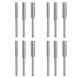 12PCS Diamond Chainsaw Sharpener Set, Titanium Coated Corundum Sharpener Head, Rotary Tool Burr Stone File for Chainsaw, Jade, G