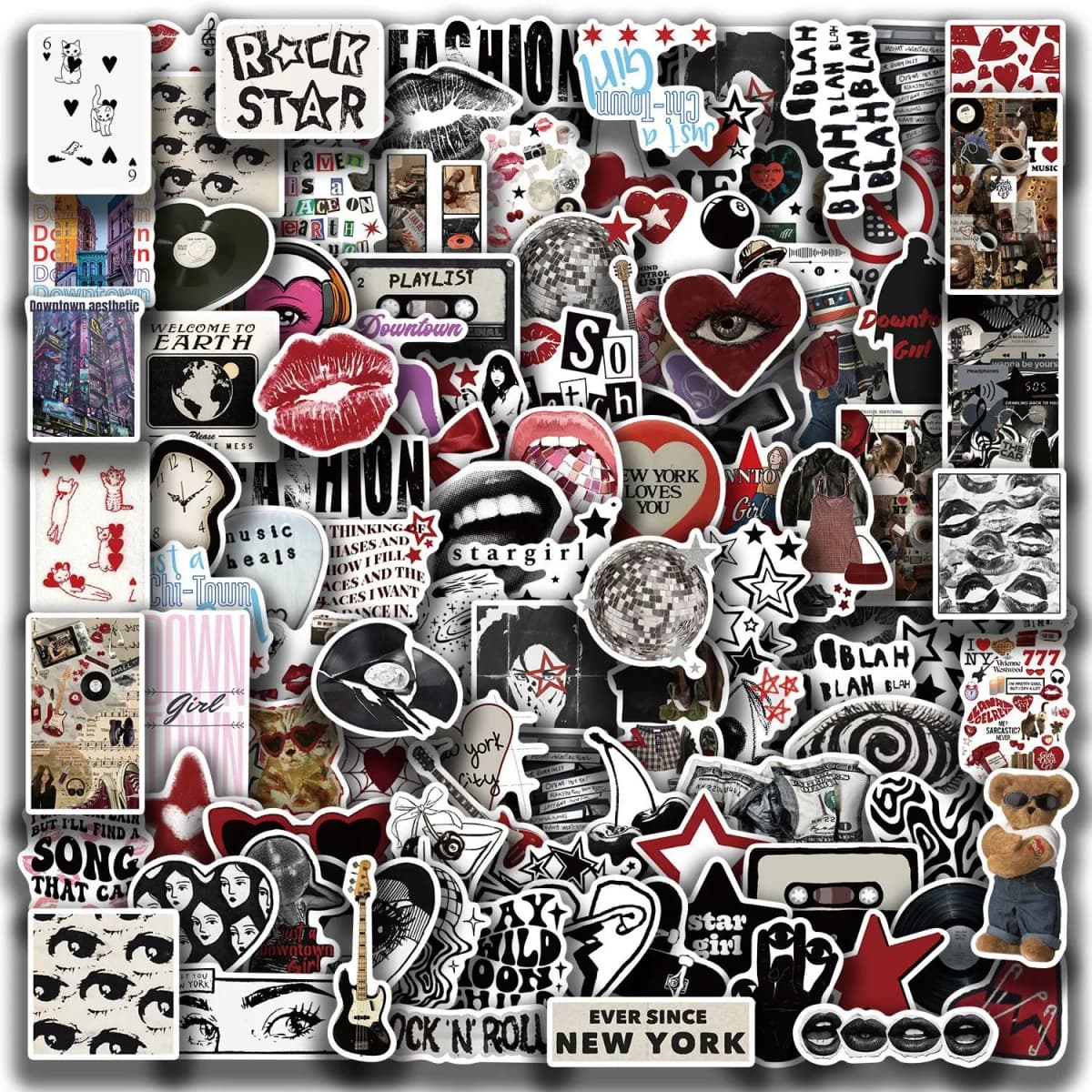 10/50/100/150pcs Downtown Y2K Girls Aesthetics Retro Graffiti Stickers Phone Guitar Laptop Suitcase Waterproof Sticker Kids Toy