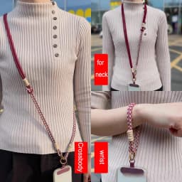 3 in 1 120cm Crossbody Mobile Phone Hanging Rope Neck Lanyard Wrist Strap Removable Phone Lanyard Water Cup Hanging Rope