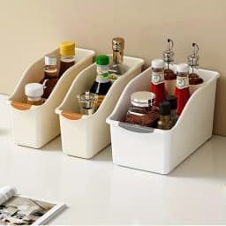 Curved Plastic Storage Bins Set - Multipurpose Home Organization Boxes for Cleaning Supplies & Household Essentials