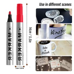 Permanent Paint Marker Pen Waterproof Black Pen for Tyre Oily Markers Quick Drying Signature Pen Stationery Supplies