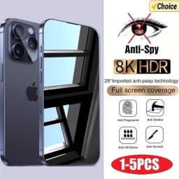 1-5PCS Anti-Spy Glass for iPhone 15 14 13 12 11 16 17 Pro Max Mini X XS XR 7 8 6 Plus Privacy Screen Protector For iPhone 17