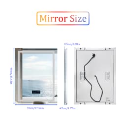 Wisfor 28x36 Lighted Bathroom Mirror with Bluetooth Speaker Smart LED Vanity Makeup Wall Mounted Mirrors 3 Lights Anti-Fog Touch