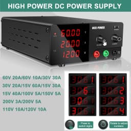 60V 20A Adjustable Laboratory Power Supply 30V 30A Digital Bench Power Source 200V 5A Voltage Regulator 400-1200W Power Source