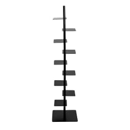 9 Tier Metal Bookshelf Vertical Spine Bookshelf, Black 360 Display Organizer, Adjustable Tall Book Tower for Bedroom Living