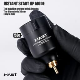 Mast Flip Complete Tattoo Kit Wireless Tattoo Machine with 7 Strokes 2.6-4.0mm 2 Batteries for Beginner Tattoo Kit