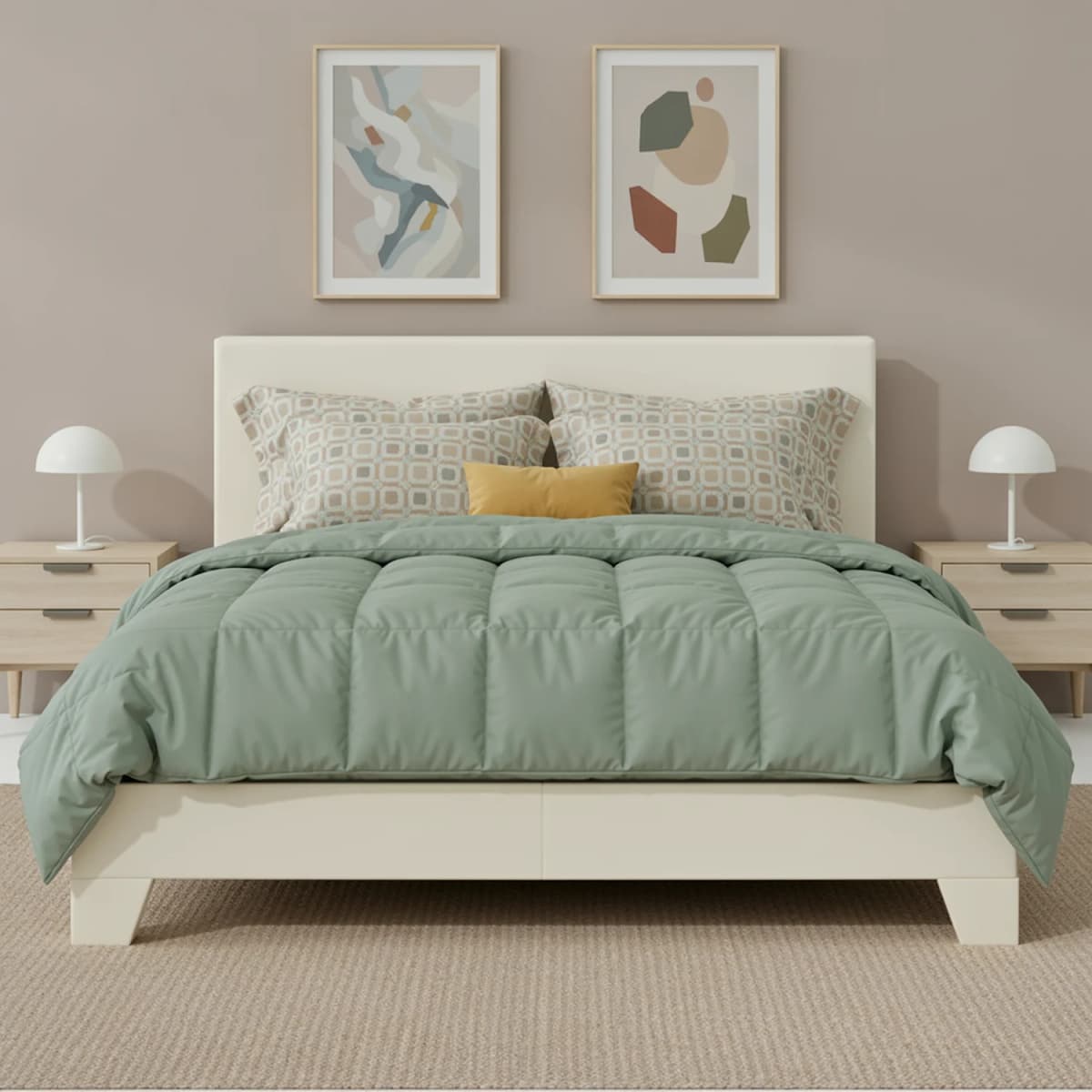 HOOMIC Full/Queen/King Upholstered Bed Frame with Adjustable Linen Headboard, Sturdy Wood Slats & Quiet Support