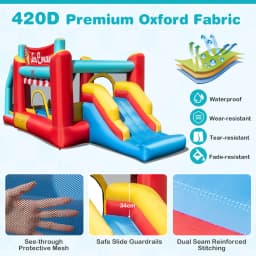 Inflatable Bounce House 5-in-1 Ice Cream Jumping Castle Blower Not Included