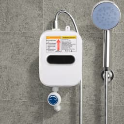 3500W Small Instant Electric Water Heater LCD Temperature Display IPX4 Quick Heating Shower Water Heating Device Set