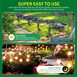 8-Head Solar Firefly Lights LED Solar Outdoor Decorative Garden Lights Waterproof High Flexibility Yard Patio Pathway Holiday