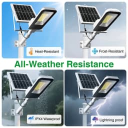 4 Sets 4000mAh- Outdoor Solar Street Lamps, Commercial Area Lighting Fixtures, Wall Lights, with Automatic Sensor Switches