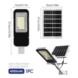 4 Sets 4000mAh- Outdoor Solar Street Lamps, Commercial Area Lighting Fixtures, Wall Lights, with Automatic Sensor Switches