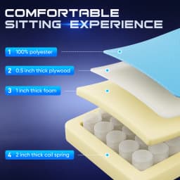 JHK Ergonomic Computer Gaming Chair Height Adjustable 360° Swivel with Headrest Lumbar Support Linkage Armrests For Office Home