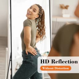 JHK 68"x26" Arched Full Length Mirror with Stand Floor Free Standing Aluminum Frame for Bedroom Bathroom Body Hanging Leaning