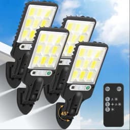 4 pc Solar Outdoor LED Wall Light with Human Body Waterproof Induction for Garden Terrace Garage Courtyard and Street Lighting