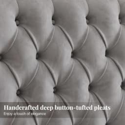 King Size Bed Frame with 59 Tall Upholstered Headboard, Luxury Velvet Bed with Handcrafted Deep-Tufted Design
