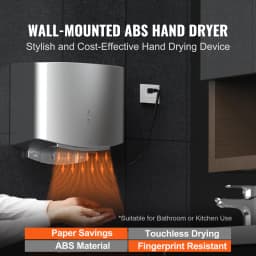 SucceBuy Heavy Duty Commercial Hand Dryer 1400W Automatic High Speed Warm Wind Hand Blower Built-In Filter Sponge for Home