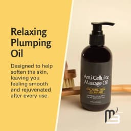 M3 Naturals Cellulite Massage Oil 8oz - Smooth the Appearance of Cellulite - Body Care & Skin Care Massage Oil - Topical Collage