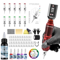 Tattoo Kit POSEIDON High Power Tattoo Pen Kit For Permanent Makeup Tattoo Machine Kit Black Tattoo Power Supply Tattoo Gun Kit