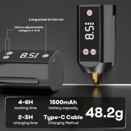 Tattoo Kit POSEIDON High Power Tattoo Pen Kit For Permanent Makeup Tattoo Machine Kit Black Tattoo Power Supply Tattoo Gun Kit