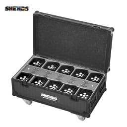 SHEHDS 8/10 PCS 6x18w Wireless Battery Par With Flight Case RGBWA+UV WIFI APP Control Light For DJ Disco Wedding Stage Lighting