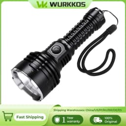 Wurkkos TS30S Pro 21700 Rechargeable Tactical Flashlight LED USB-C 6000Lm Torch MAX 1086M Stainless Bezel Anduril 2 Power Bank