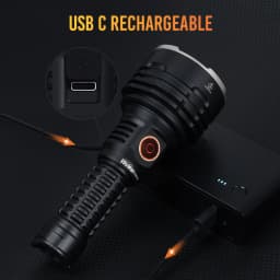 Wurkkos TS30S Pro 21700 Rechargeable Tactical Flashlight LED USB-C 6000Lm Torch MAX 1086M Stainless Bezel Anduril 2 Power Bank