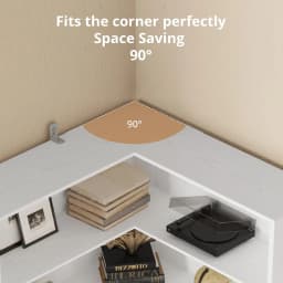 ANCTOR Corner Bookshelf with Baffles, Corner Bookcases 6 Tiers, Etagere Shelf Storage Rack for Living Room, Home Office