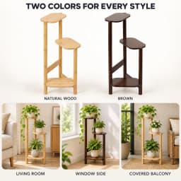 3 Tier Bamboo Corner Plant Stand 32 X 75 cm Indoor Flower Pot Display Shelf 10 kg Capacity per Tier