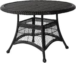 Wicker Round Dining Table, 44", White