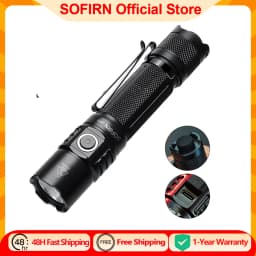Sofirn SP35T 3800lm Tactical 21700 Flashlight Powerful LED Light USB C Rechargeable Torch with Dual Switch Power Indicator ATR
