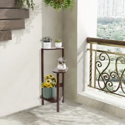 3 Tier Tall Bamboo Plant Stand Corner Plant Rack Flower Pot Holder Storage for Balcony Garden Organization