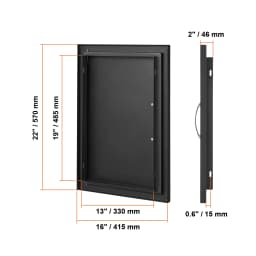 SucceBuy BBQ Access Door Stainless Steel Flush Mount Door Wall Vertical Door w/ Recessed Handle Grilling Station Outside Cabinet