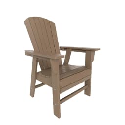 Shell-Back Adirondack Dining Chair Weather Resistant Wood Finish Outdoor Patio Use 1pc, Customized