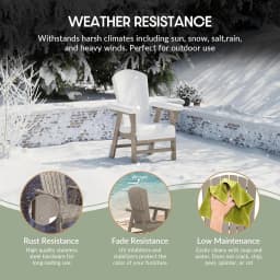 Shell-Back Adirondack Dining Chair Weather Resistant Wood Finish Outdoor Patio Use 1pc, Customized