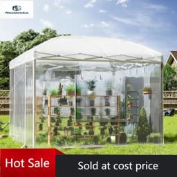 10×10×8.5 FT Pop-up Walk-in Greenhouse with Adjustable Reinforced Frame for Outdoors Indoor, Portable Greenhouse with 2 Roll-up