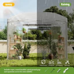 10×10×8.5 FT Pop-up Walk-in Greenhouse with Adjustable Reinforced Frame for Outdoors Indoor, Portable Greenhouse with 2 Roll-up