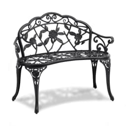 SucceBuy Outdoor Bench Wooden Metal Garden Bench for Outdoors 480 lbs Load Capacity Bench Outdoor Garden Park Bench