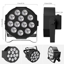 U'King 8PCS Battery LED Par Light RGBW Stage Flat Strobe Light Par Light Effect DJ Disco Party Holiday Bar Wedding Birthday