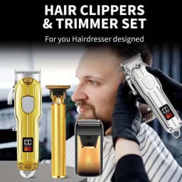 Professional Hair Clipper and Trimmer Set Men Electric Razor Shavers Beard Trimmer Rechargeable Barber Clippers Haircut Kit