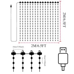 LED Decoration RGB curtain Smart Lights App Controlled String Fairy Lights DIY Pattern and Text Programmable Music Sync Reote