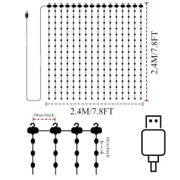 LED Decoration RGB curtain Smart Lights App Controlled String Fairy Lights DIY Pattern and Text Programmable Music Sync Reote