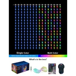 LED Decoration RGB curtain Smart Lights App Controlled String Fairy Lights DIY Pattern and Text Programmable Music Sync Reote