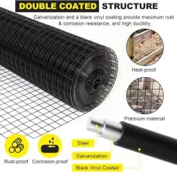 Heavy-Duty Welded Wire Mesh – 36"x50ft Galvanized Steel, 2"x3" Grids (Rust-Proof & Easy DIY Cutting)