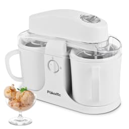 Automatic Ice Cream Maker with Built-in Compressor Party Essential Ice Cream Maker Machine, Dual 500ml Cups with Timer, 120V US